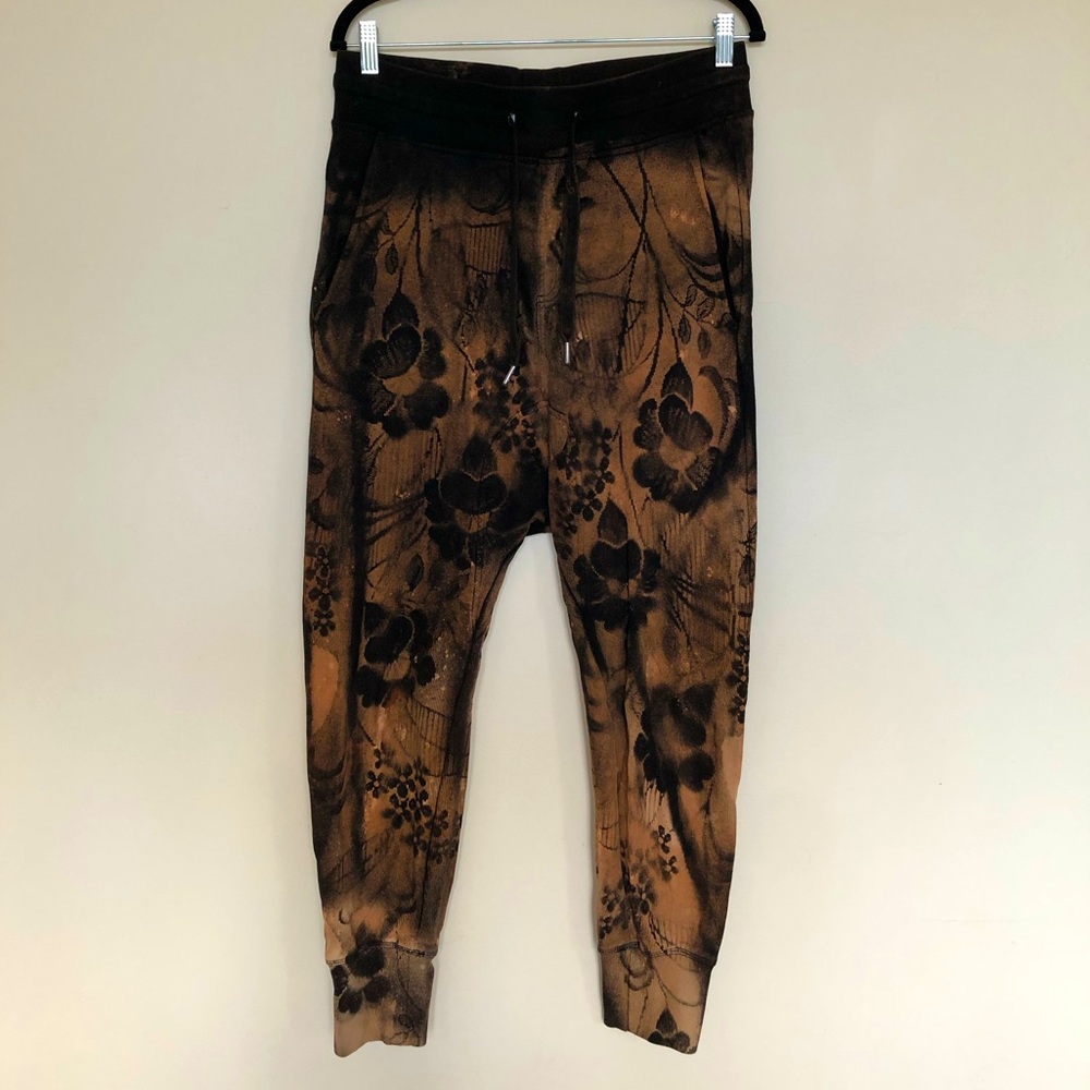 SOLD 🖤 Hand-dyed blossom harem style sweat pants
